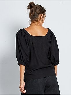 Overhemdbloes met bardothals - Kiabi