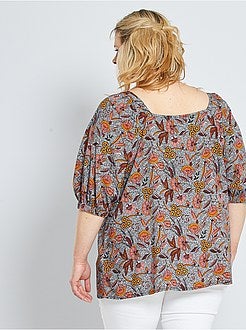 Overhemdbloes met vierkante kraag - Kiabi