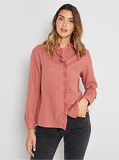 Overhemdbloes van katoengaas - Kiabi