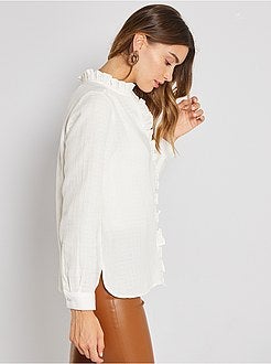 Overhemdbloes van katoengaas - Kiabi