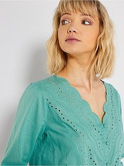 Overhemdblouse met borduurwerk - Kiabi