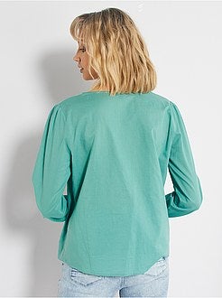 Overhemdblouse met borduurwerk - Kiabi