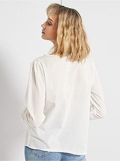 Overhemdblouse met borduurwerk - Kiabi
