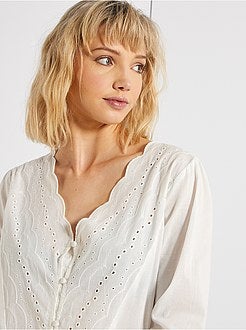 Overhemdblouse met borduurwerk - Kiabi