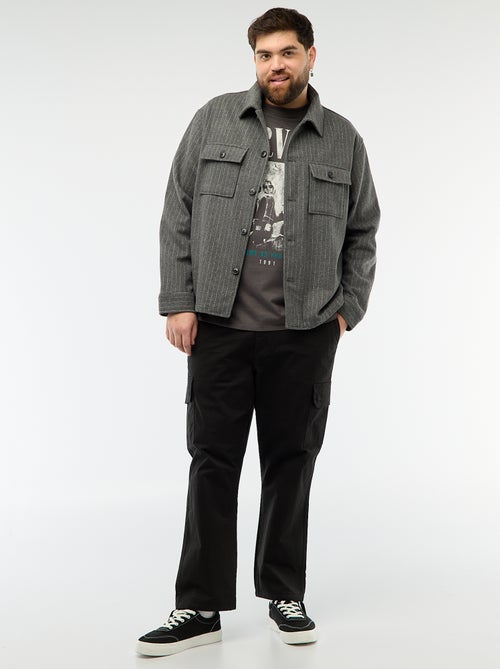 Overhemdjas met knoopsluiting en klepzakken - Kiabi