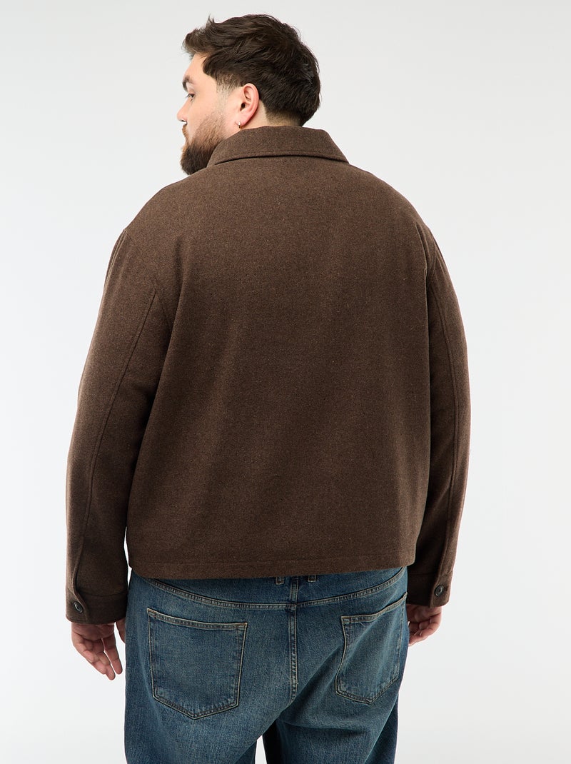 Overhemdjas met ritssluiting en klepzakken Bruin - Kiabi