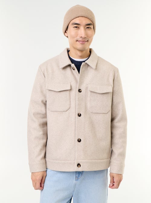 Overhemdjas met wol-look en borstzakken - Kiabi Overhemdjas met wol-look en borstzakken - Kiabi