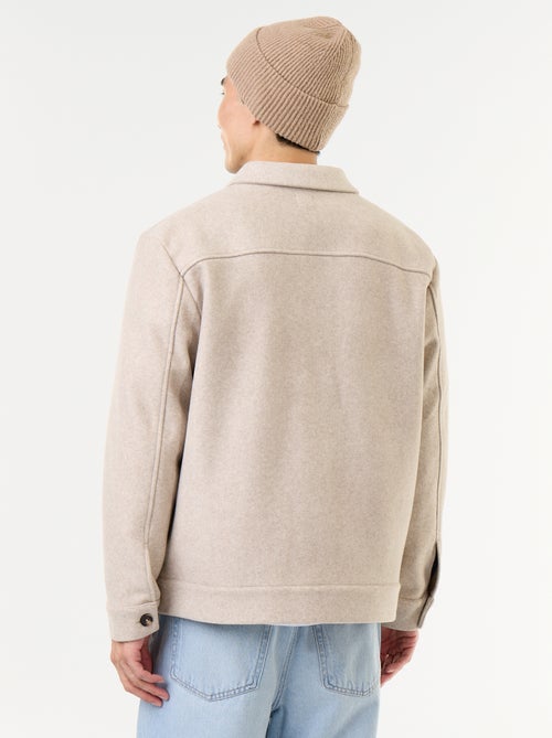 Overhemdjas met wol-look en borstzakken - Kiabi Overhemdjas met wol-look en borstzakken - Kiabi