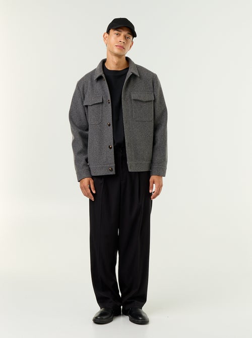 Overhemdjas met wol-look en borstzakken - Kiabi Overhemdjas met wol-look en borstzakken - Kiabi