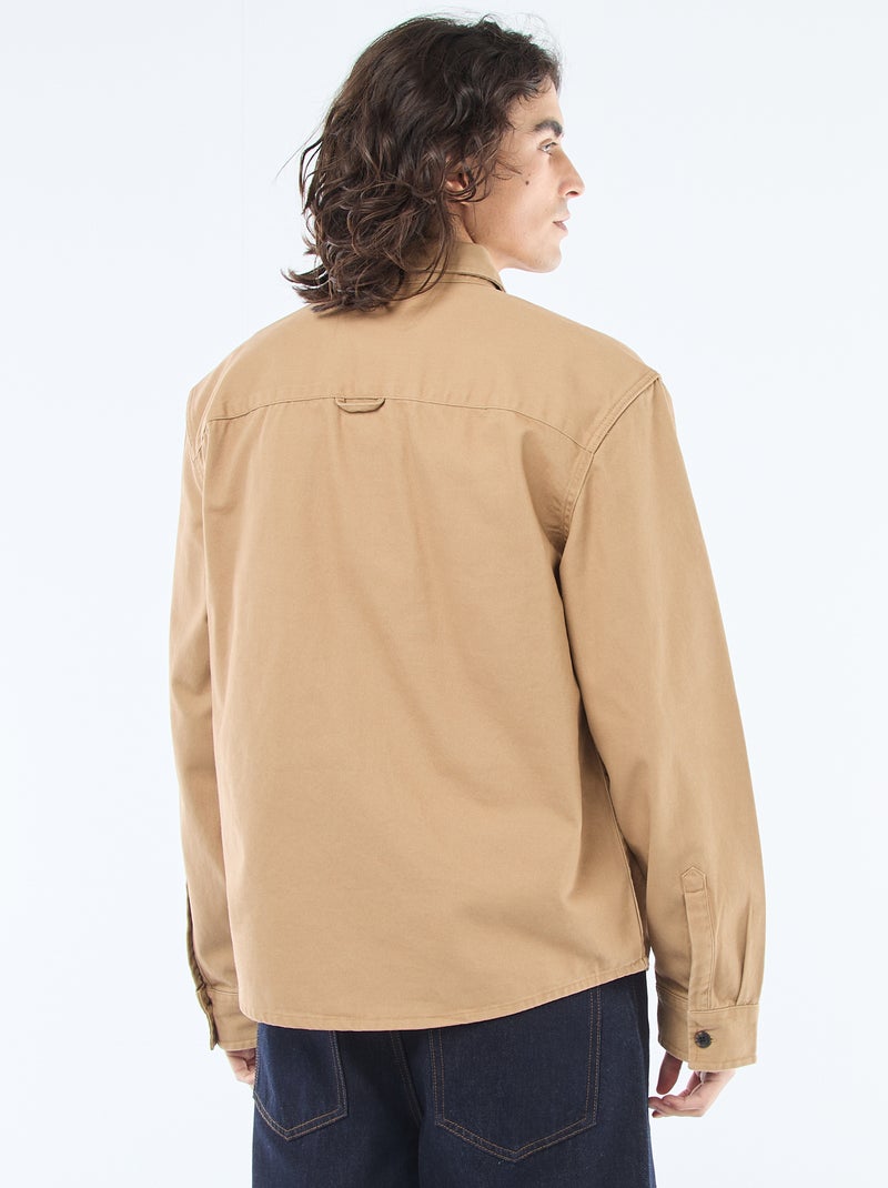 Overhemdjas van katoen Biege - Kiabi