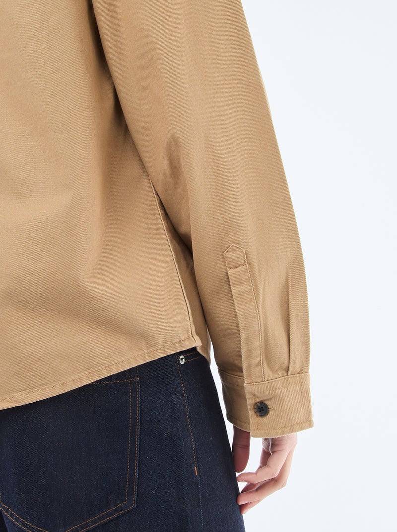 Overhemdjas van katoen Biege - Kiabi