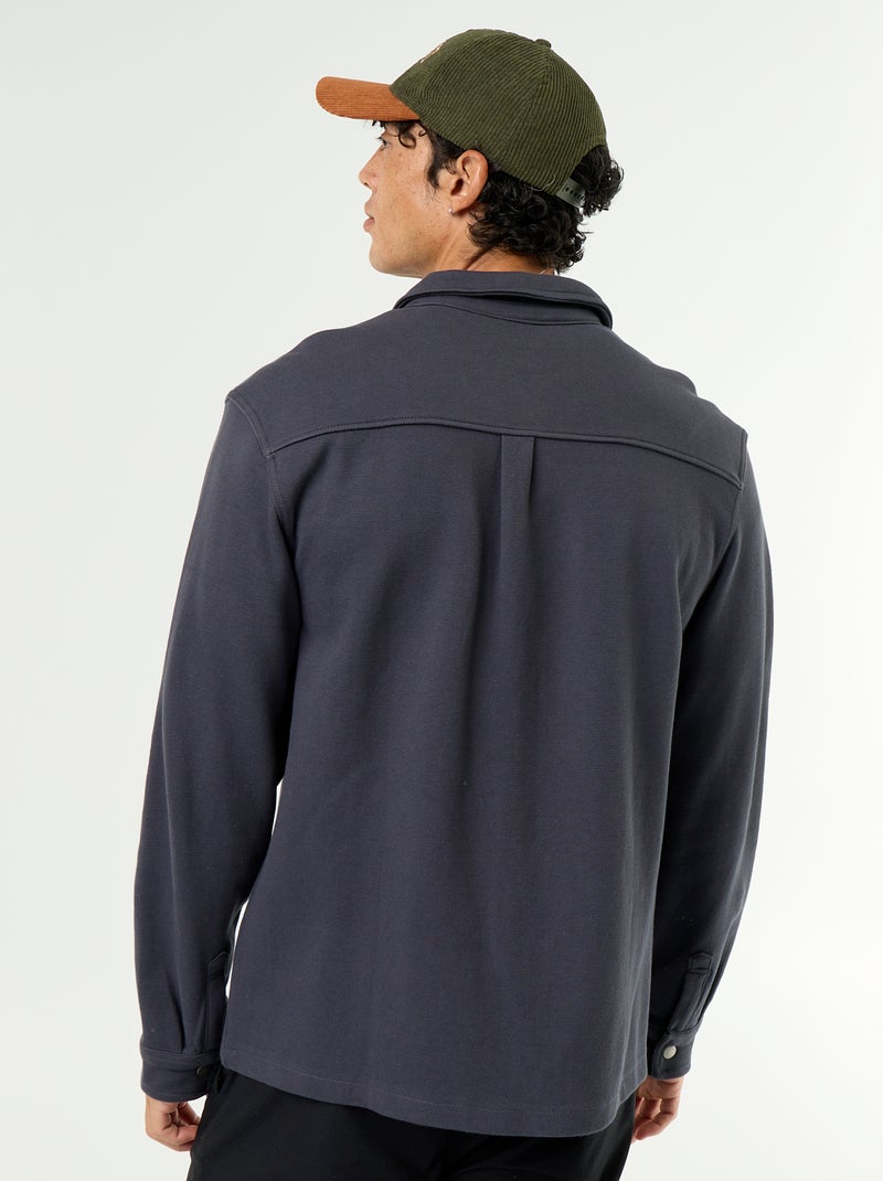 Overhemdjas van piquéstof Blauw - Kiabi