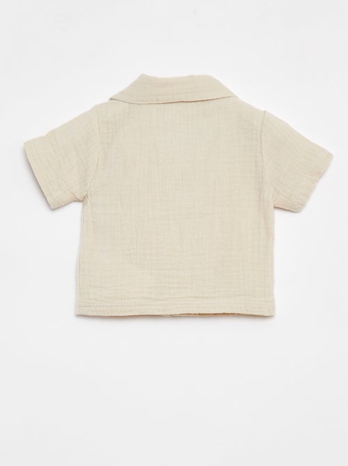 Overhemdje van zachte, luchtige katoen met korte mouw 'Name It' - Kiabi