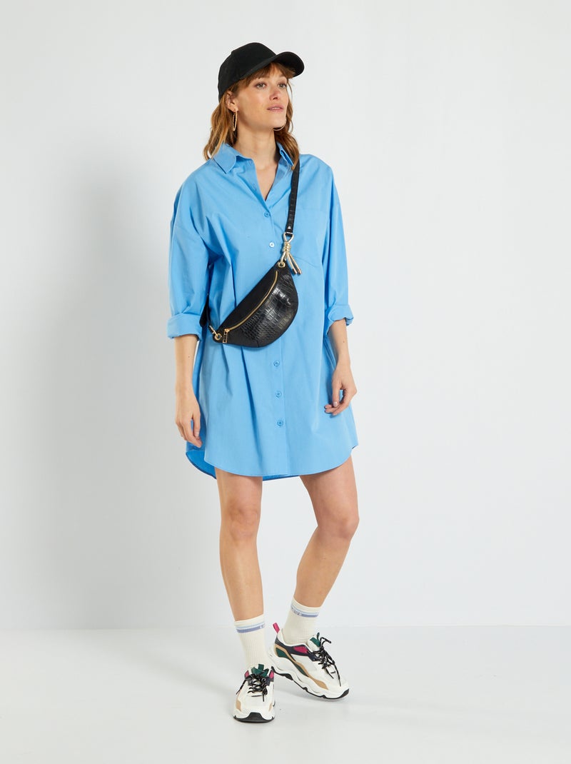 Overhemdjurk azuur blauw - Kiabi