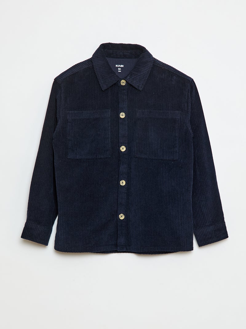 Overshirt van corduroy Blauw - Kiabi
