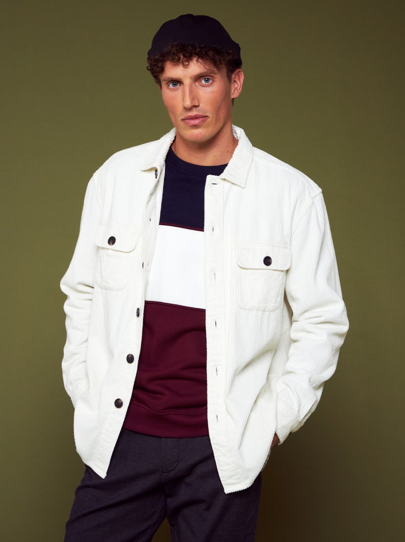 Overshirt van corduroy WIT - Kiabi