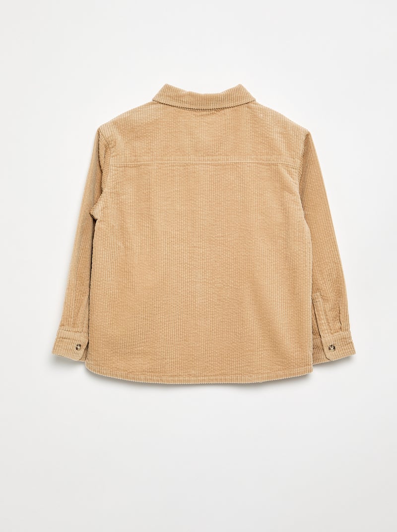 Overshirt van ribfluweel Biege - Kiabi