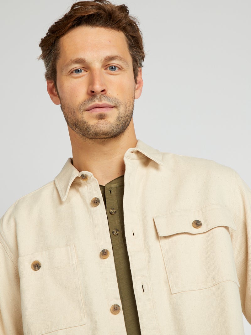 Overshirt van twill WIT - Kiabi