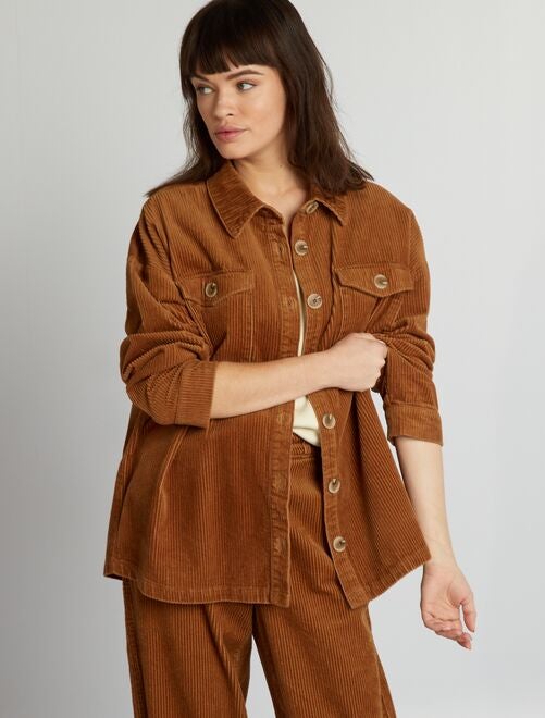 Dani beige corduroy overshirt voor dames | Circle Of Trust official webshop Dani beige corduroy overshirt voor dames | Circle Of Trust official webshop