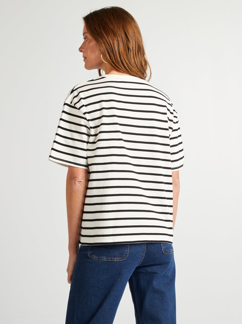Oversize T-shirt met ronde hals WIT - Kiabi