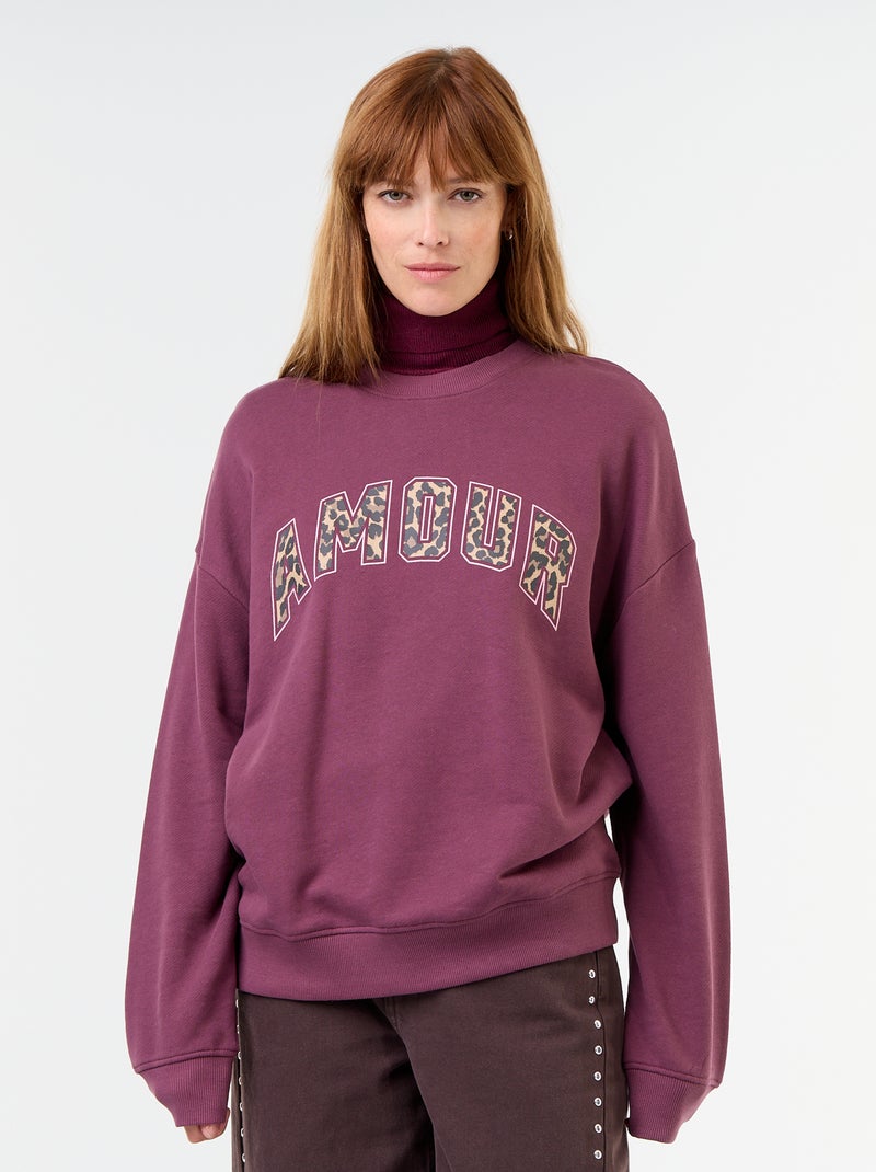 Oversized bedrukte sweater Rose - Kiabi