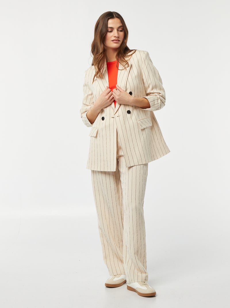 Oversized blazer met strepen Biege - Kiabi