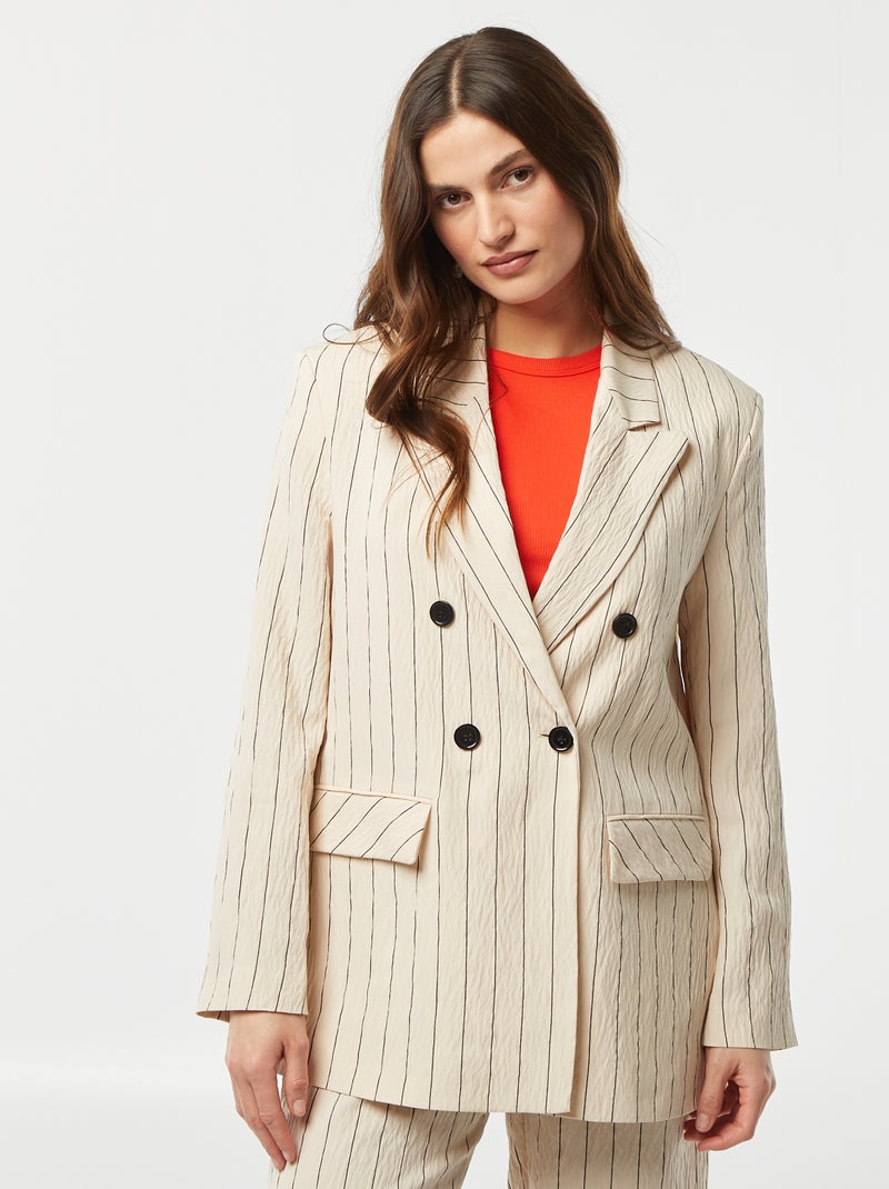 Oversized blazer met strepen Biege - Kiabi