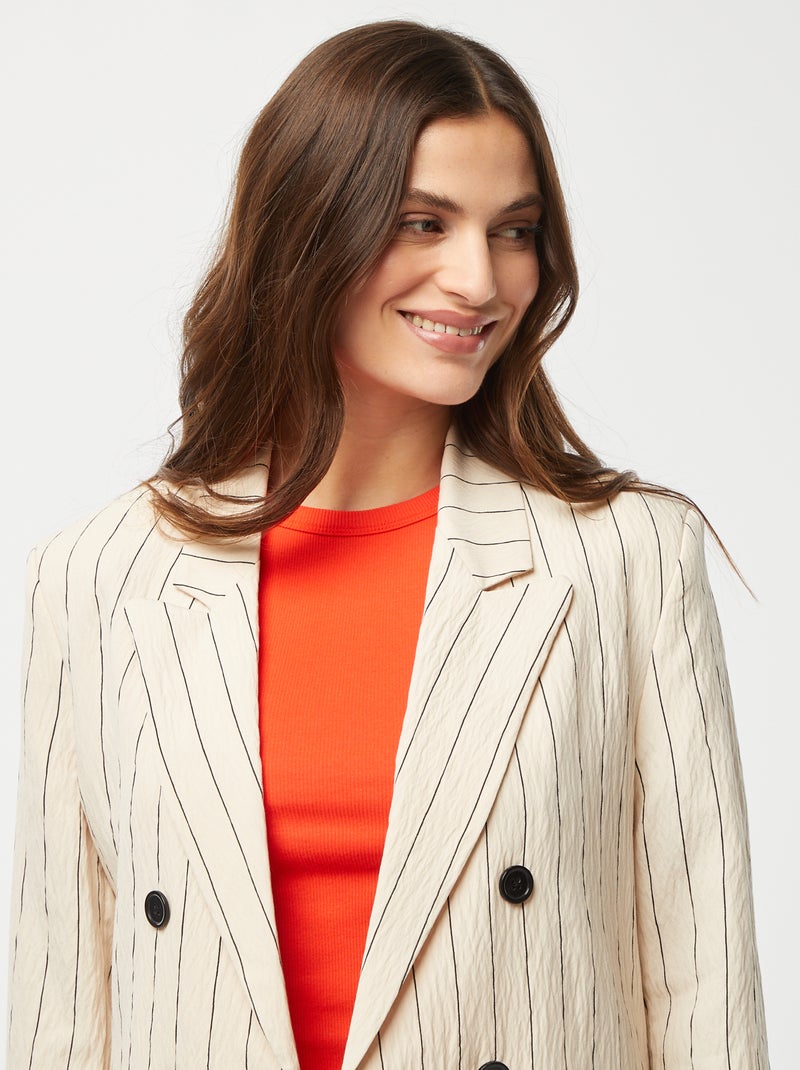 Oversized blazer met strepen Biege - Kiabi