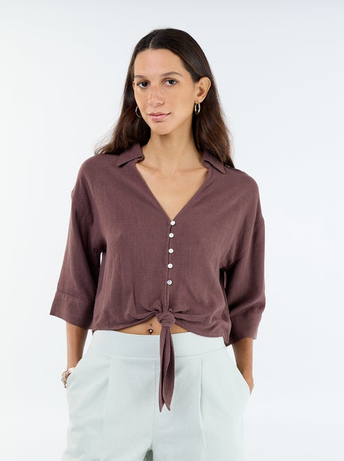 Oversized blouse met knoopdetail - Kiabi