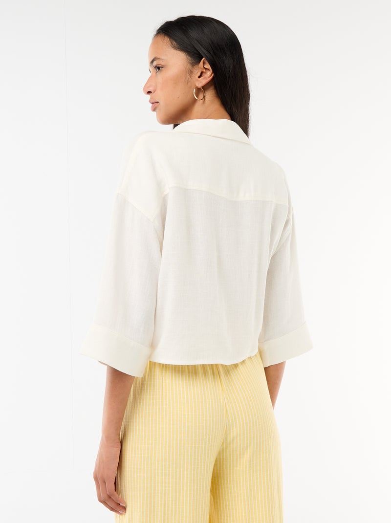 Oversized blouse met knoopdetail Wit - Kiabi