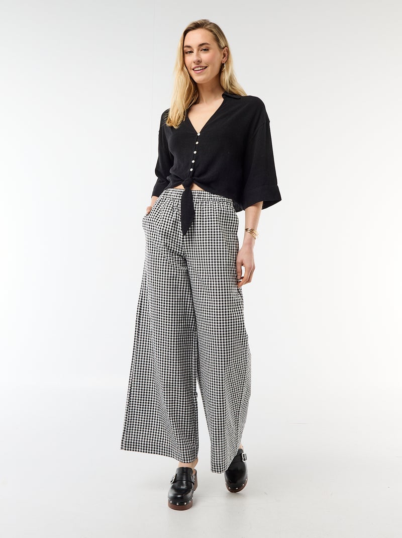Oversized blouse met knoopdetail Zwart - Kiabi