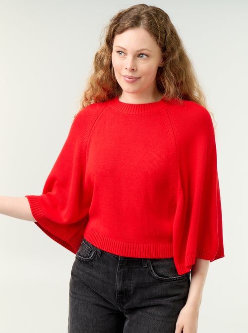 Oversized gebreide trui met lage mouwinzetten - Kiabi