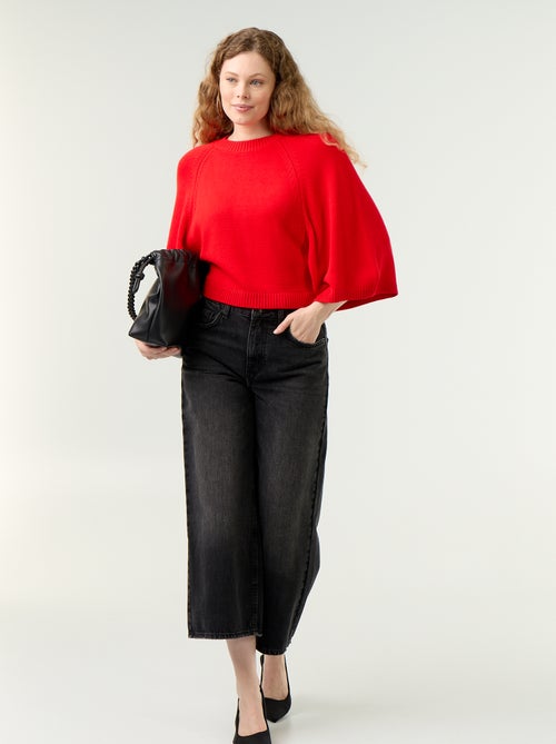 Oversized gebreide trui met lage mouwinzetten - Kiabi