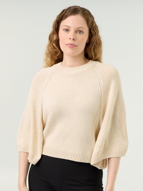 Oversized gebreide trui met lage mouwinzetten - Kiabi