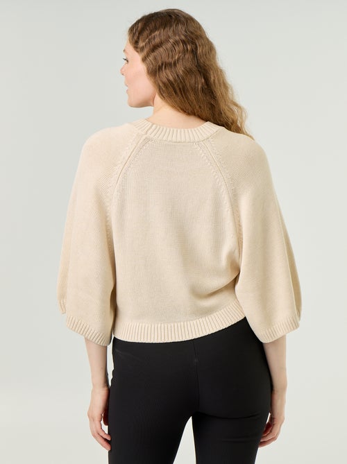 Oversized gebreide trui met lage mouwinzetten - Kiabi