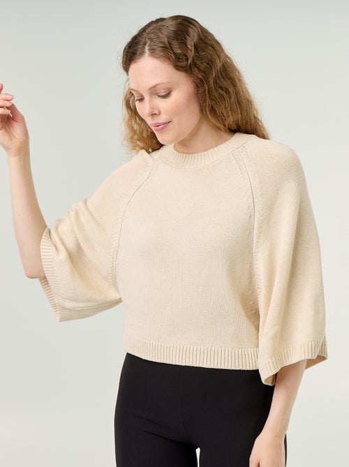 Oversized gebreide trui met lage mouwinzetten - Kiabi