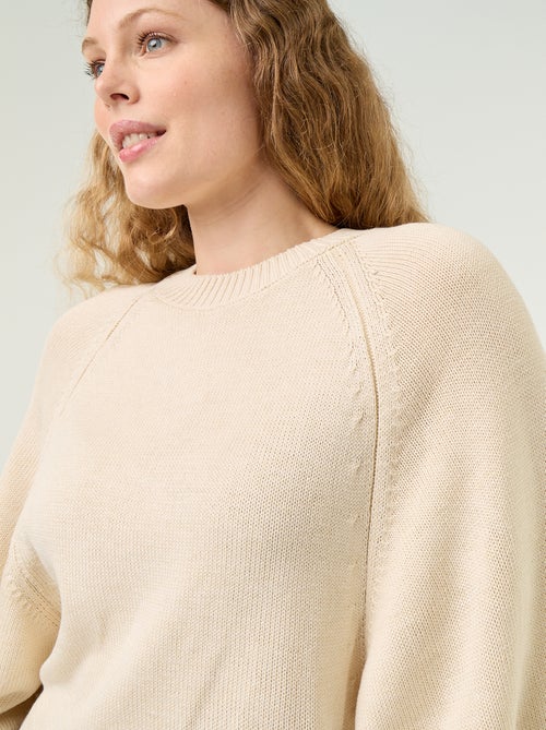 Oversized gebreide trui met lage mouwinzetten - Kiabi