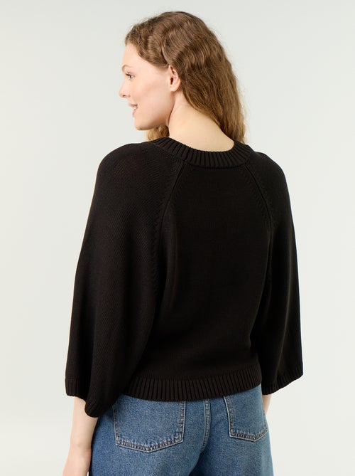 Oversized gebreide trui met lage mouwinzetten - Kiabi