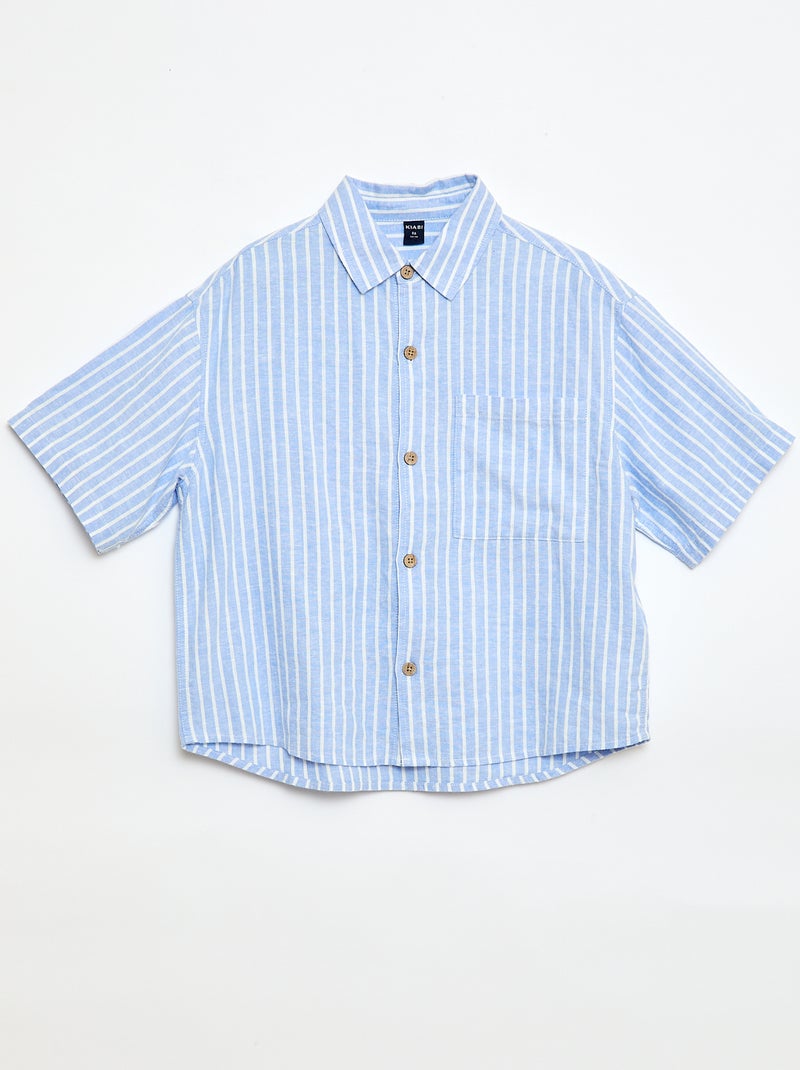 Oversized gestreept hemd Blauw - Kiabi