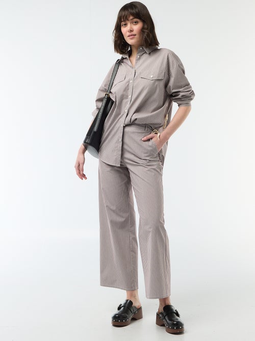 Oversized gestreept popline overhemd - Kiabi