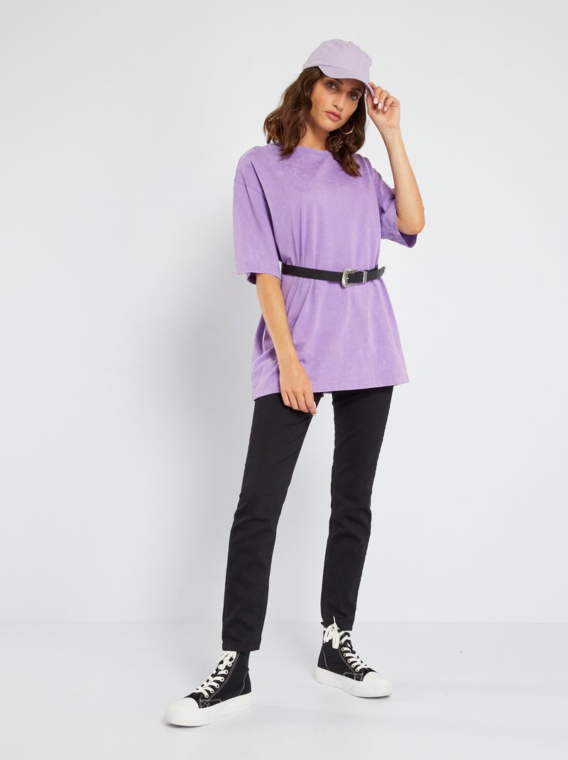 Oversized katoenen T-shirt BLAUW - Kiabi