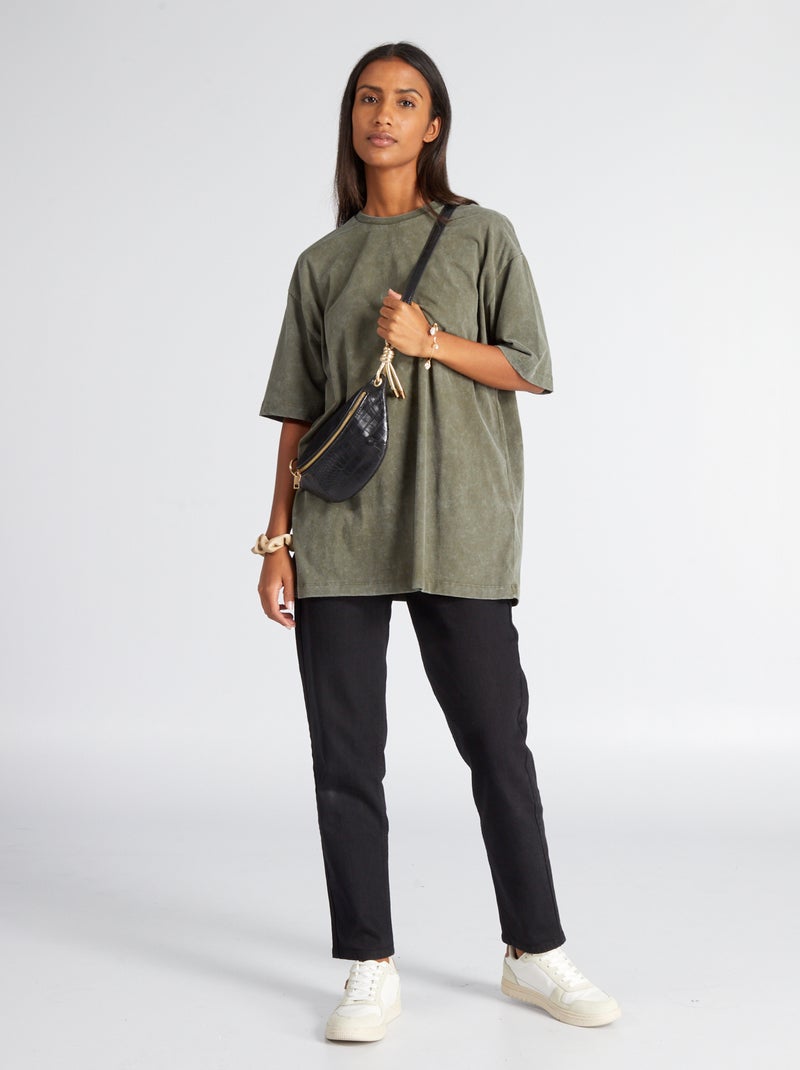 Oversized katoenen T-shirt GROEN - Kiabi