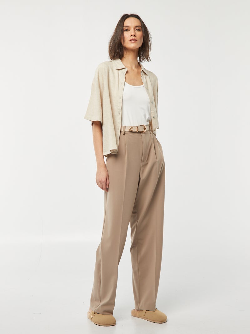 Oversized linnen blouse WIT - Kiabi