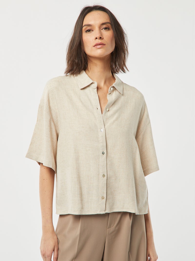 Oversized linnen blouse WIT - Kiabi