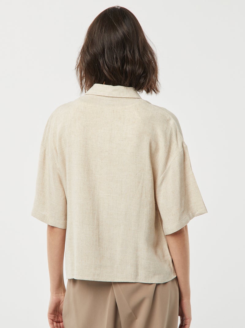 Oversized linnen blouse WIT - Kiabi