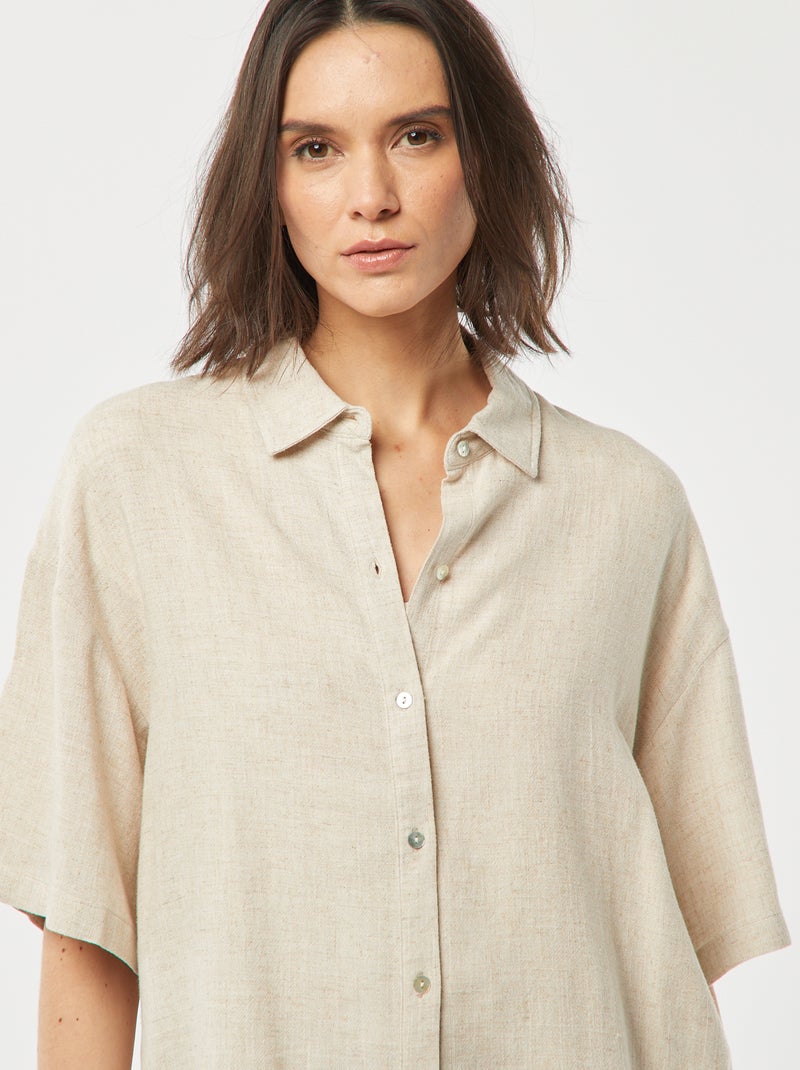 Oversized linnen blouse WIT - Kiabi