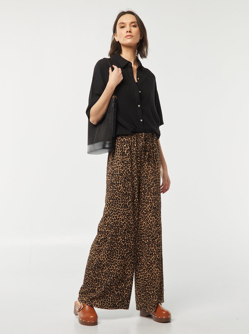Oversized linnen blouse zwart - Kiabi
