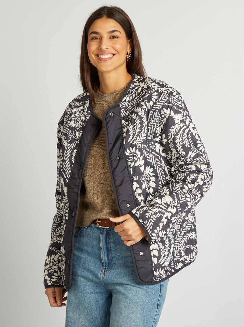 Oversized omkeerbaar jasje ZWART - Kiabi