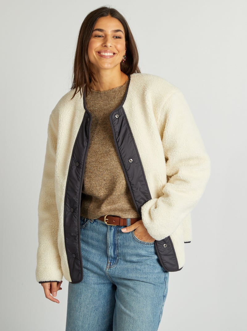 Oversized omkeerbaar jasje ZWART - Kiabi