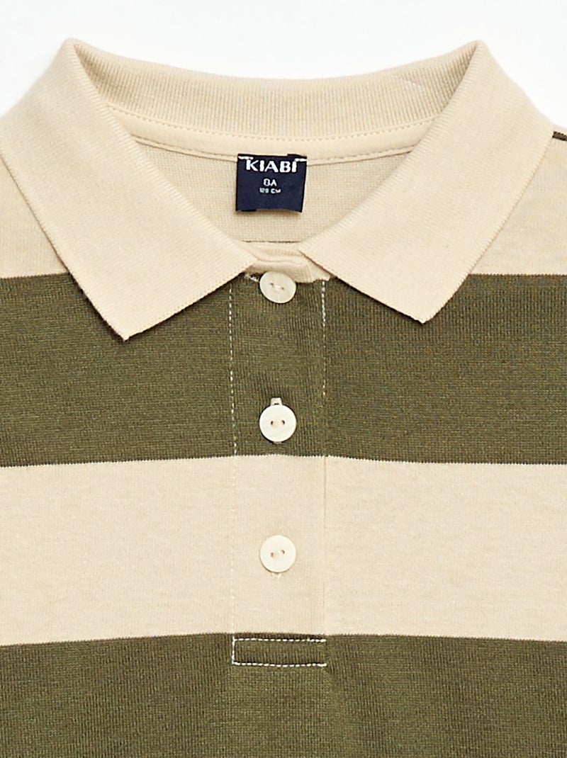 Oversized poloshirt met strepen Groen - Kiabi